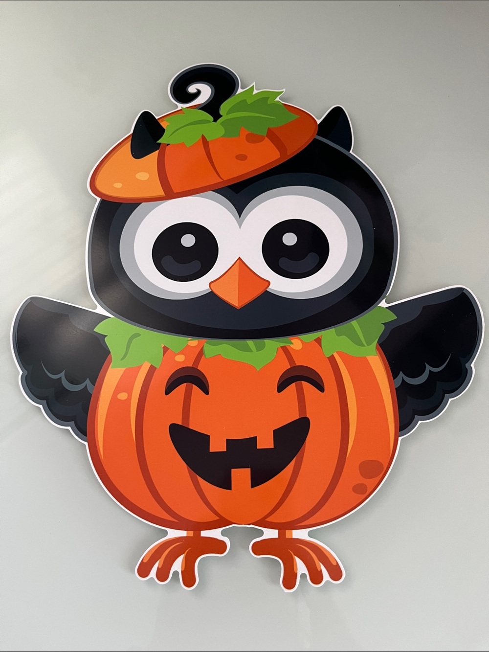 Halloween Owl Pumpkin Aluminum Metal Sign